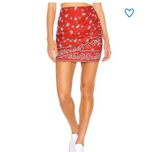 Superdown Red Bandana Mini Skirt XS